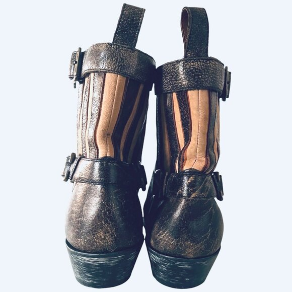 DAN POST Star Struck Patriotic Cowboy Boot Sz 9 4th July Snip Toe Distressed Lea - Picture 7 of 11